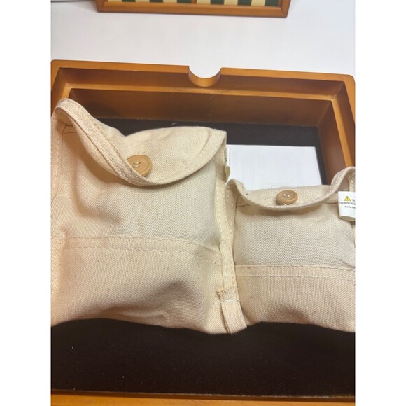 LL BEAN THREE-IN-ONE CAMP GAME: WOODEN CHECKERS,CHESS,BACKGAMMON RV, BEACH GAMES - Picture 11 of 13